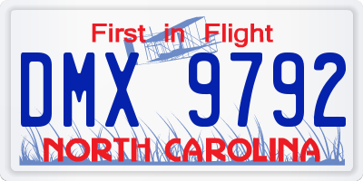 NC license plate DMX9792