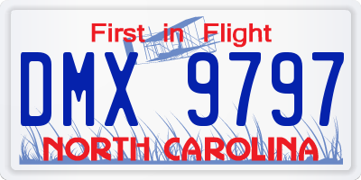 NC license plate DMX9797