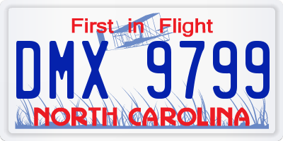 NC license plate DMX9799