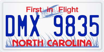 NC license plate DMX9835