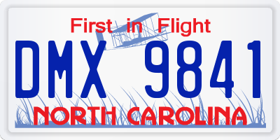 NC license plate DMX9841