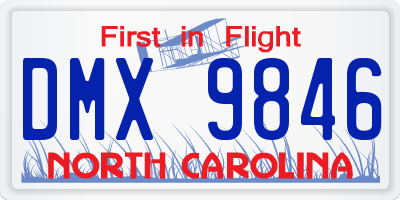 NC license plate DMX9846