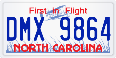 NC license plate DMX9864