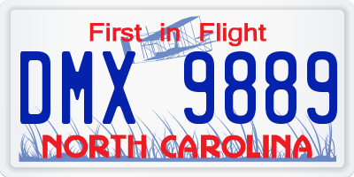 NC license plate DMX9889