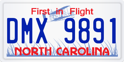 NC license plate DMX9891