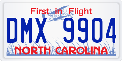 NC license plate DMX9904