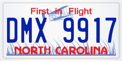 NC license plate DMX9917