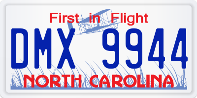NC license plate DMX9944