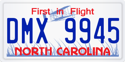 NC license plate DMX9945