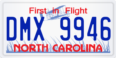 NC license plate DMX9946