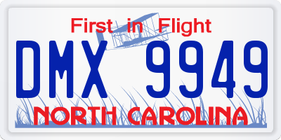 NC license plate DMX9949