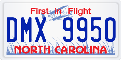NC license plate DMX9950