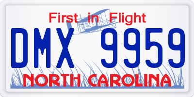 NC license plate DMX9959