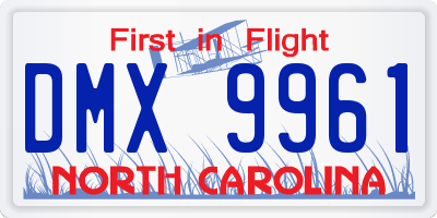 NC license plate DMX9961