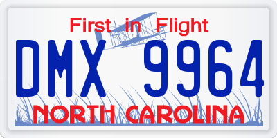 NC license plate DMX9964