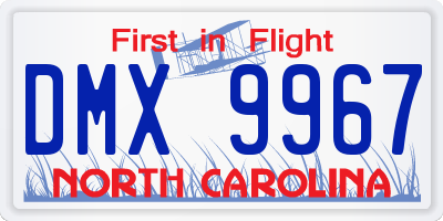NC license plate DMX9967
