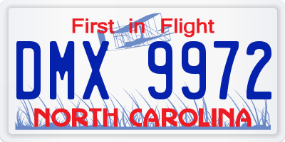NC license plate DMX9972