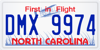 NC license plate DMX9974