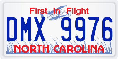 NC license plate DMX9976