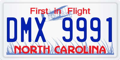 NC license plate DMX9991
