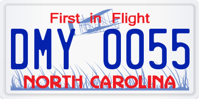 NC license plate DMY0055