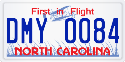 NC license plate DMY0084