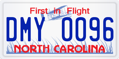 NC license plate DMY0096