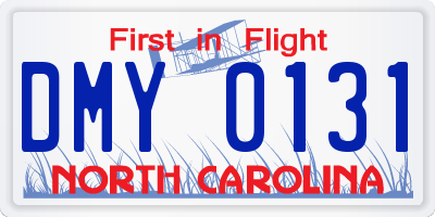NC license plate DMY0131