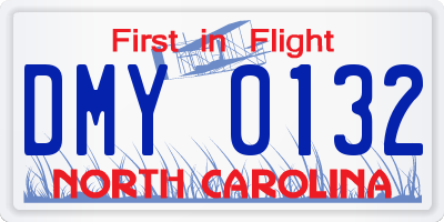 NC license plate DMY0132