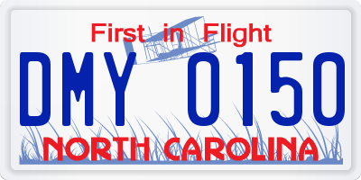 NC license plate DMY0150