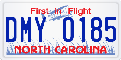 NC license plate DMY0185