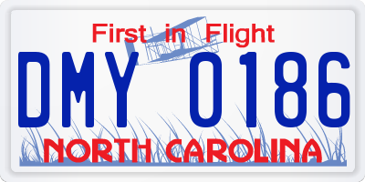 NC license plate DMY0186