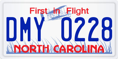 NC license plate DMY0228