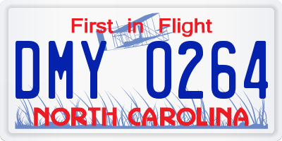 NC license plate DMY0264