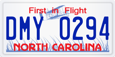 NC license plate DMY0294