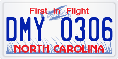 NC license plate DMY0306