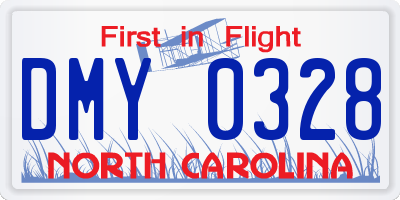 NC license plate DMY0328