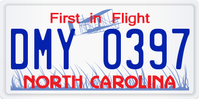 NC license plate DMY0397