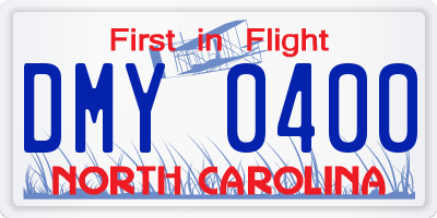 NC license plate DMY0400