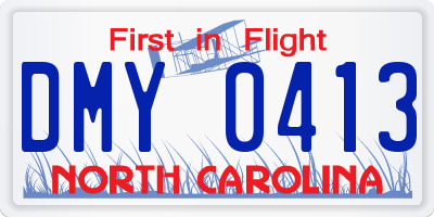 NC license plate DMY0413