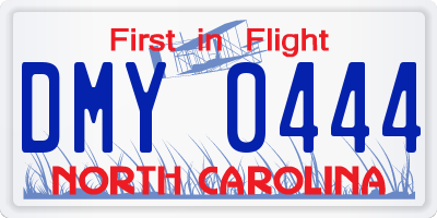 NC license plate DMY0444