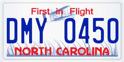 NC license plate DMY0450