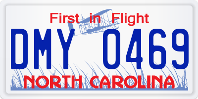 NC license plate DMY0469