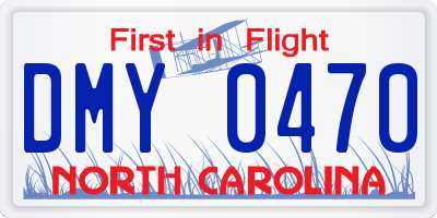 NC license plate DMY0470