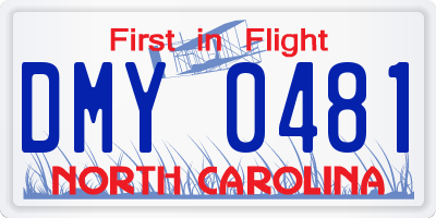 NC license plate DMY0481