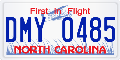 NC license plate DMY0485