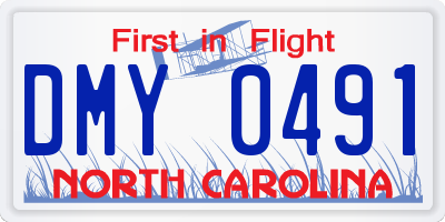 NC license plate DMY0491
