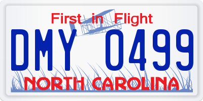 NC license plate DMY0499