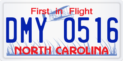 NC license plate DMY0516