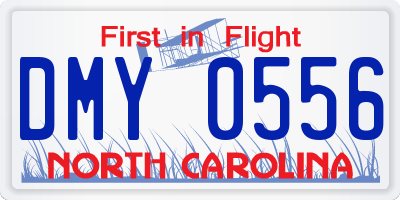 NC license plate DMY0556